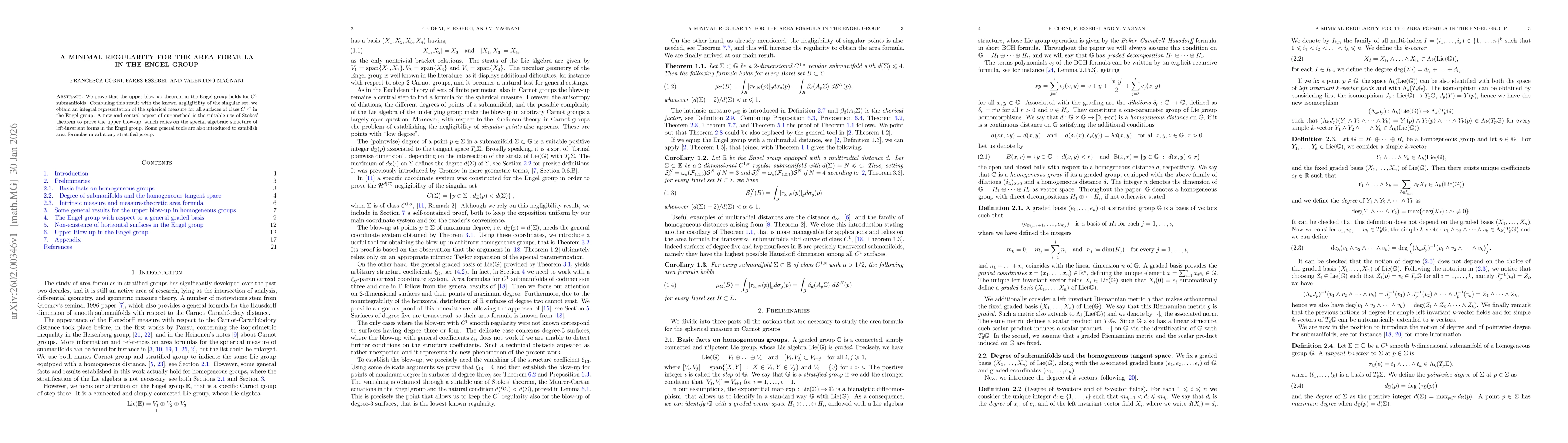 Thumbnail for A minimal regularity for the area formula in the Engel group