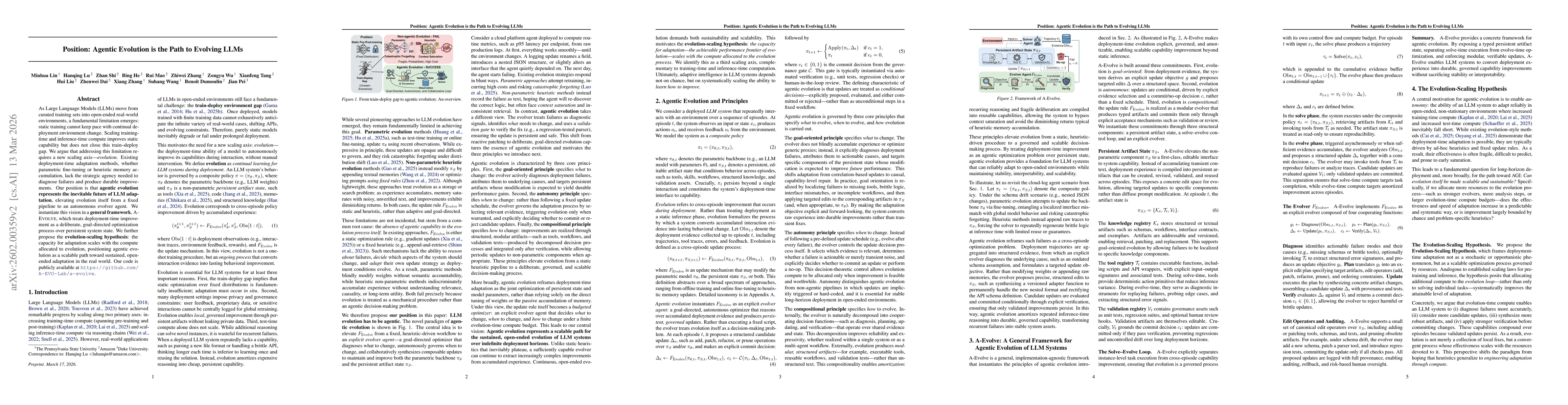 Thumbnail for Position: Agentic Evolution is the Path to Evolving LLMs