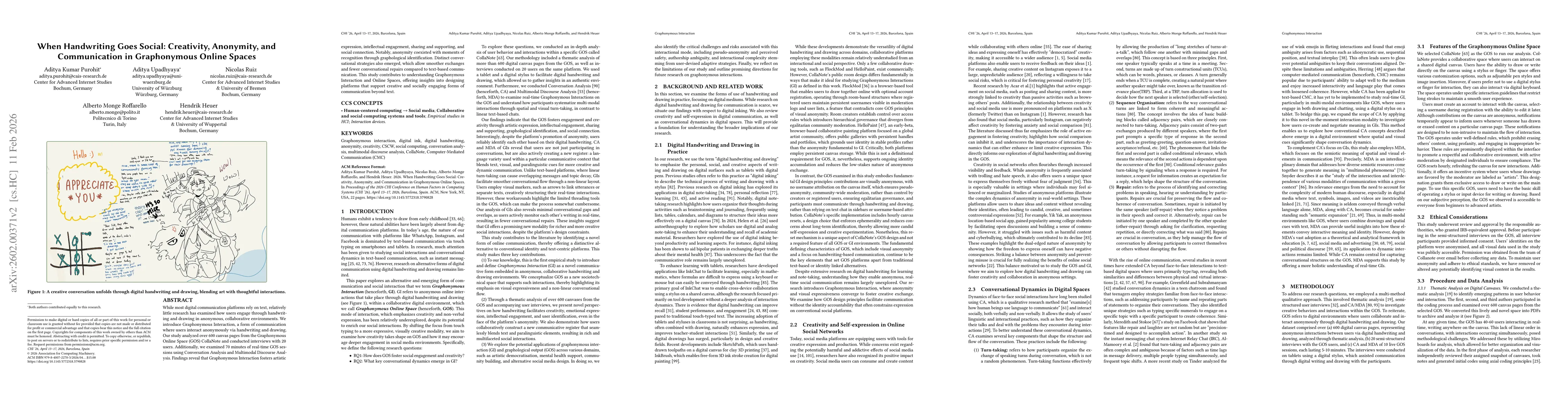 Thumbnail for When Handwriting Goes Social: Creativity, Anonymity, and Communication in Graphonymous Online Spaces