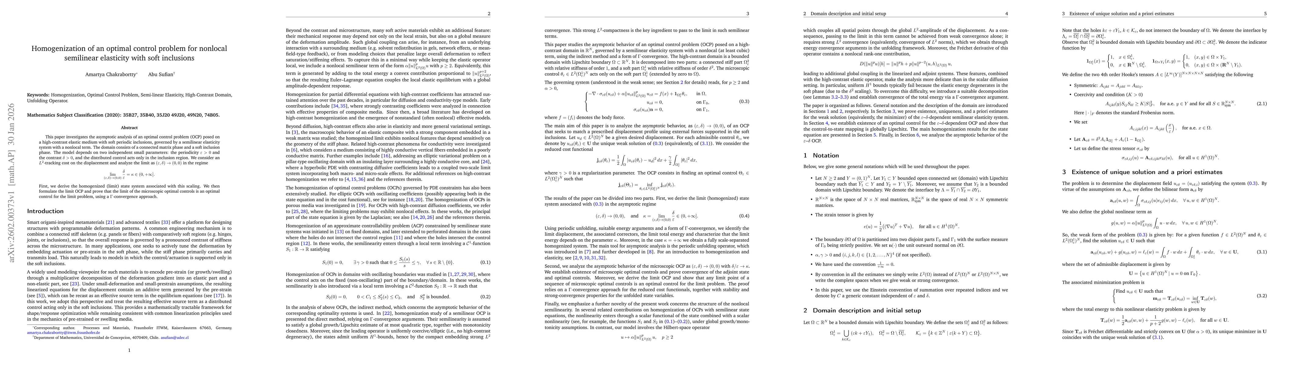 Thumbnail for Homogenization of an optimal control problem for nonlocal semilinear elasticity with soft inclusions