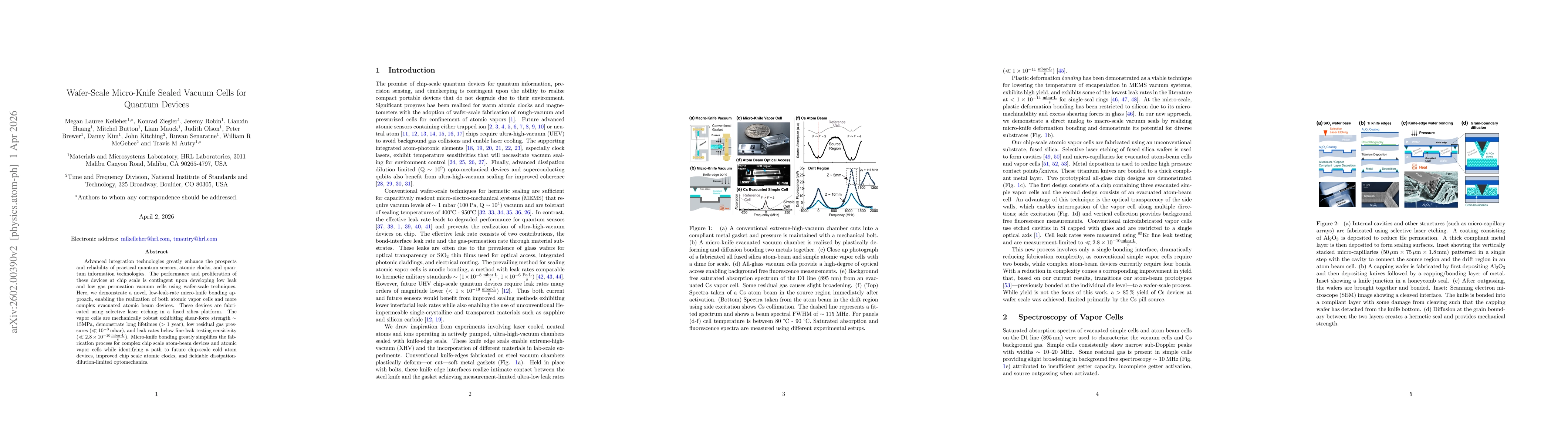 Thumbnail for Wafer-Scale Micro-Knife Sealed Vacuum Cells for Quantum Devices