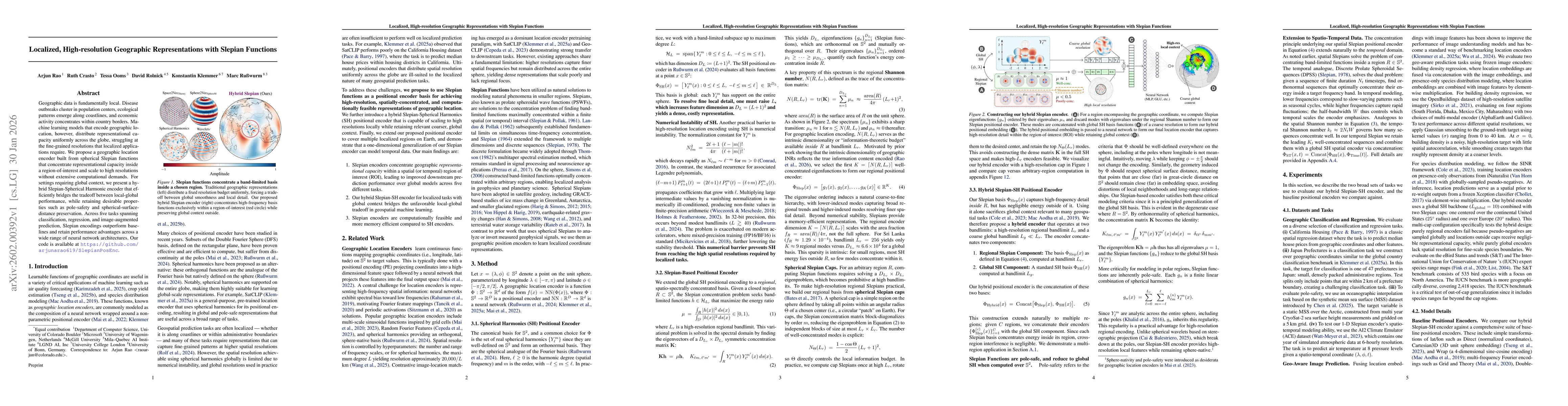 Thumbnail for Localized, High-resolution Geographic Representations with Slepian Functions