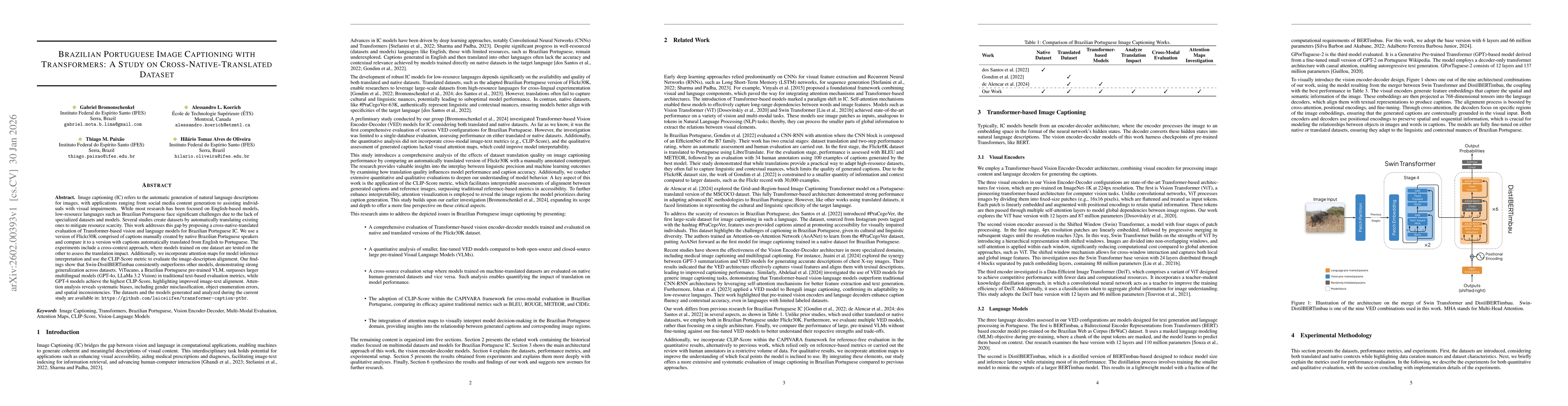 Thumbnail for Brazilian Portuguese Image Captioning with Transformers: A Study on Cross-Native-Translated Dataset