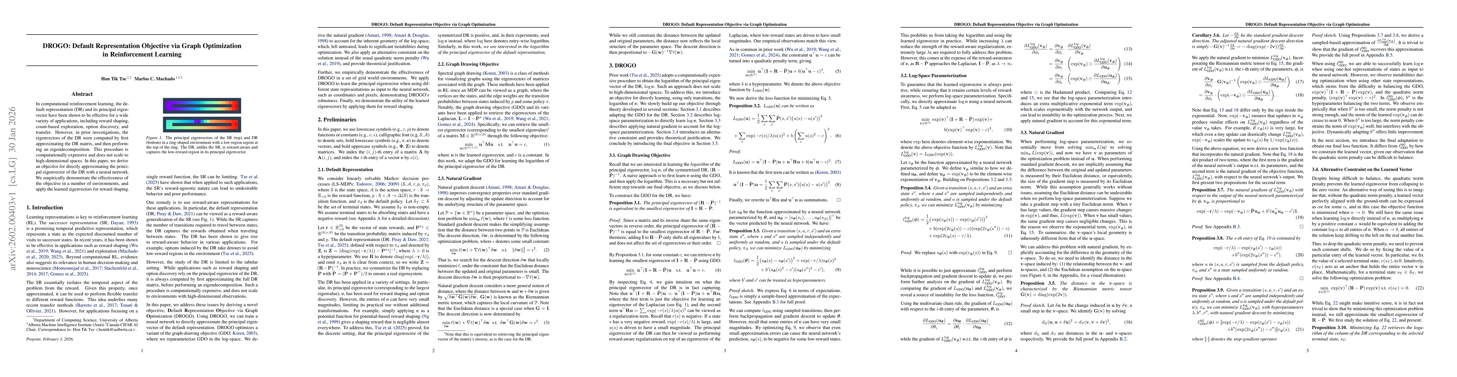 Thumbnail for DROGO: Default Representation Objective via Graph Optimization in Reinforcement Learning