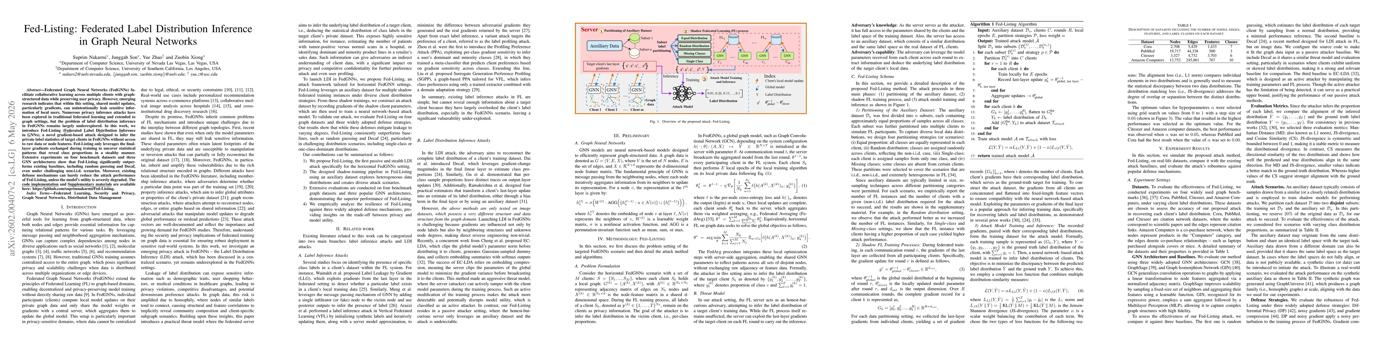Thumbnail for Fed-Listing: Federated Label Distribution Inference in Graph Neural Networks