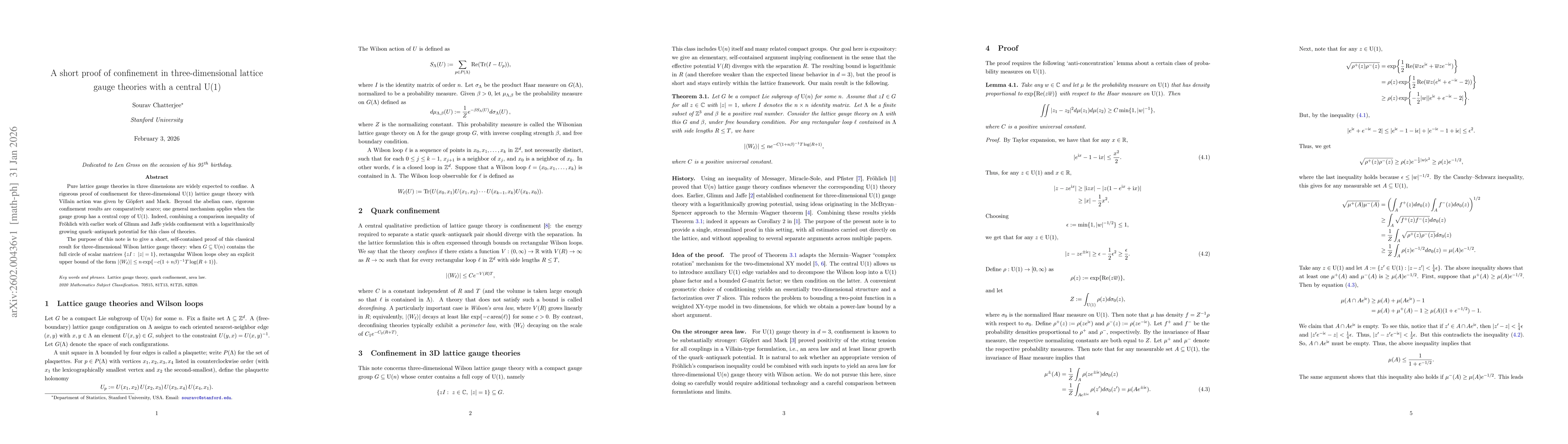 Thumbnail for A short proof of confinement in three-dimensional lattice gauge theories with a central $\mathrm{U}(1)$
