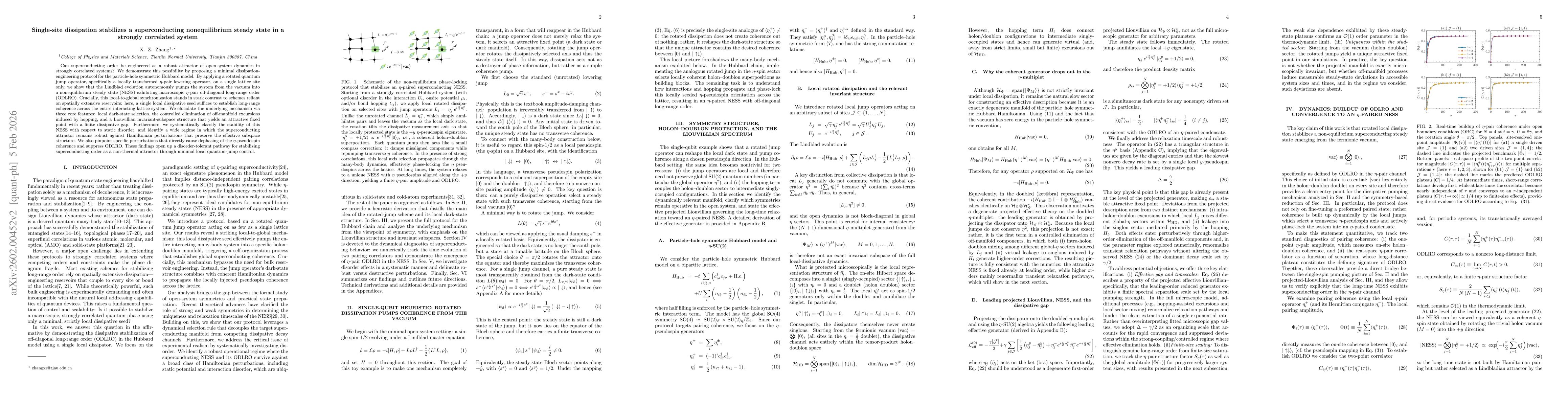 Thumbnail for Single-site dissipation stabilizes a superconducting nonequilibrium steady state in a strongly correlated system