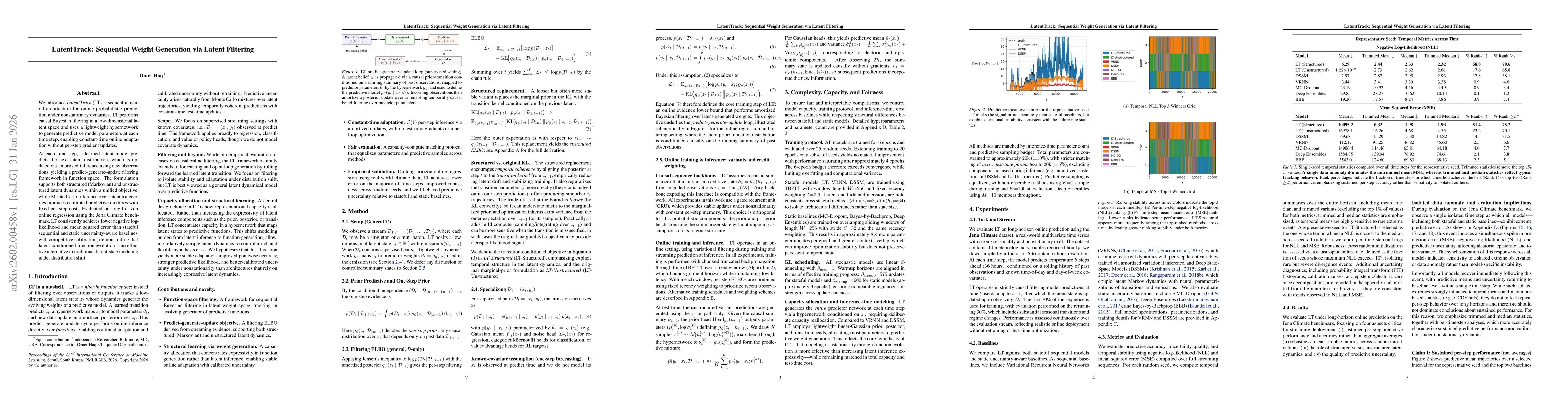 Thumbnail for LatentTrack: Sequential Weight Generation via Latent Filtering