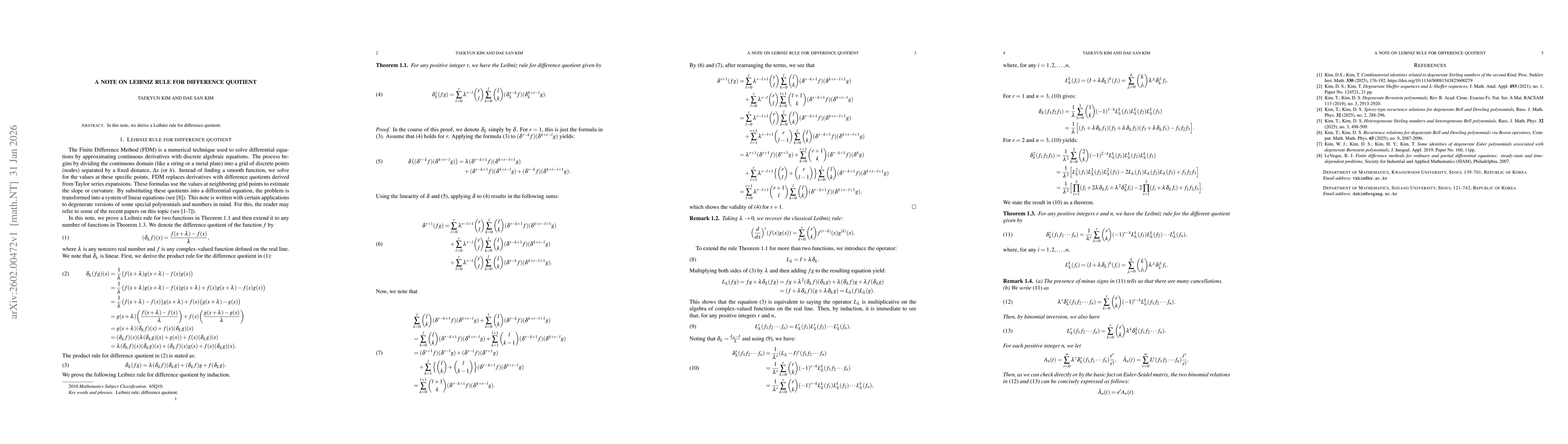 Thumbnail for A note on Leibniz rule for difference quotient