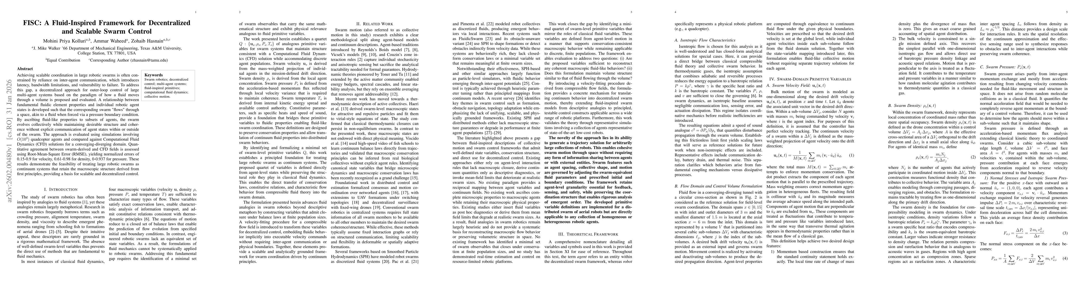 Thumbnail for FISC: A Fluid-Inspired Framework for Decentralized and Scalable Swarm Control