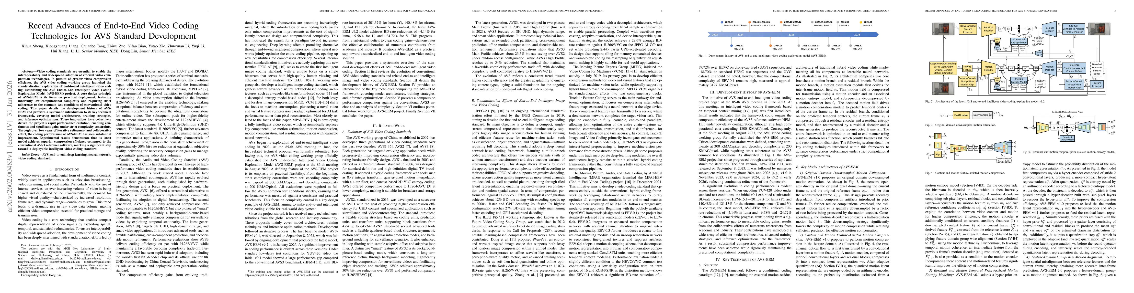 Thumbnail for Recent Advances of End-to-End Video Coding Technologies for AVS Standard Development