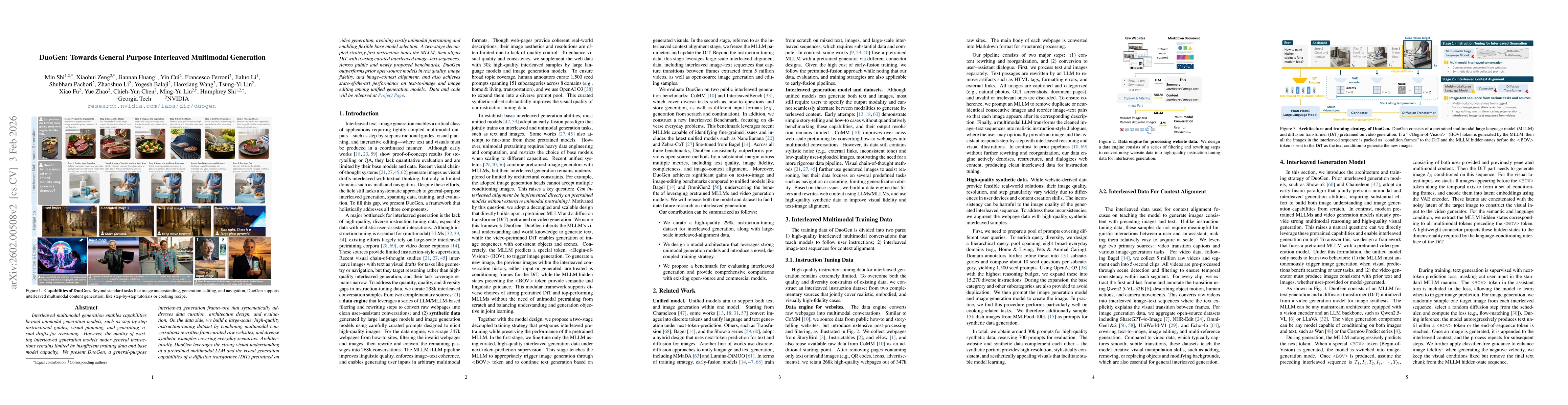 Thumbnail for DuoGen: Towards General Purpose Interleaved Multimodal Generation