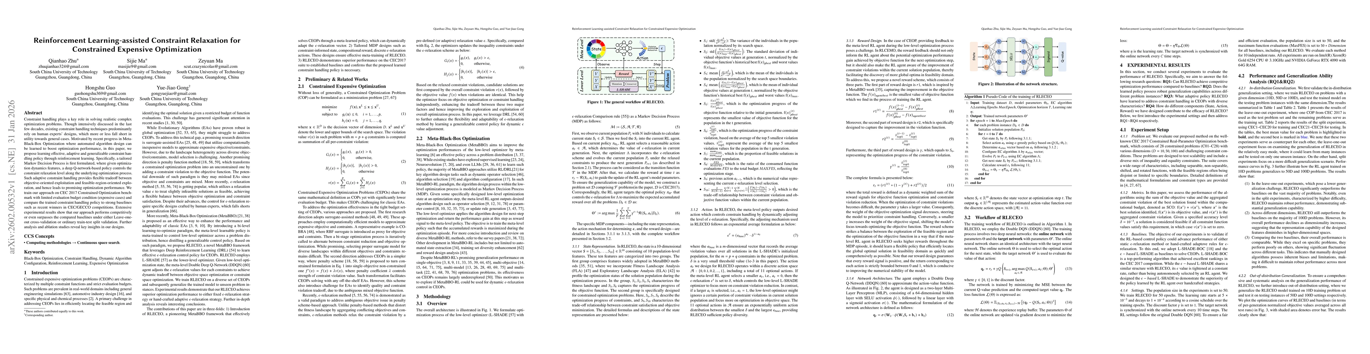 Thumbnail for Reinforcement Learning-assisted Constraint Relaxation for Constrained Expensive Optimization