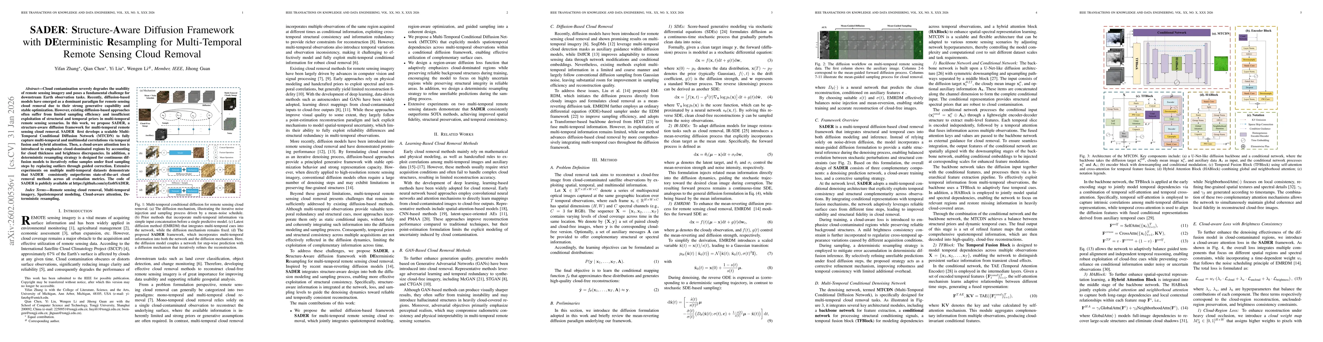 Thumbnail for SADER: Structure-Aware Diffusion Framework with DEterministic Resampling for Multi-Temporal Remote Sensing Cloud Removal