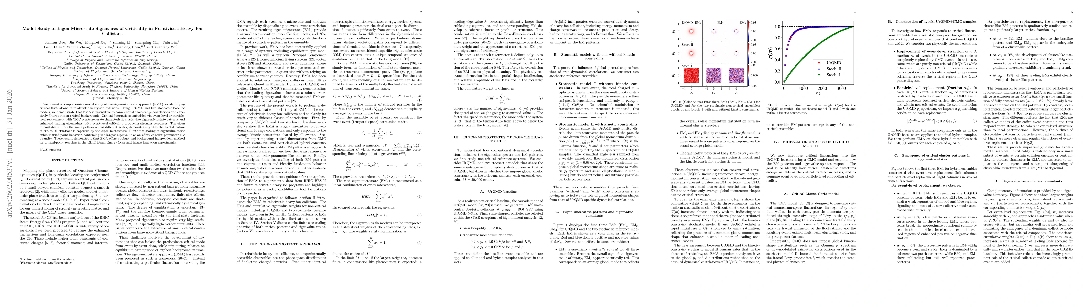 Thumbnail for Model Study of Eigen-Microstate Signatures of Criticality in Relativistic Heavy-Ion Collisions