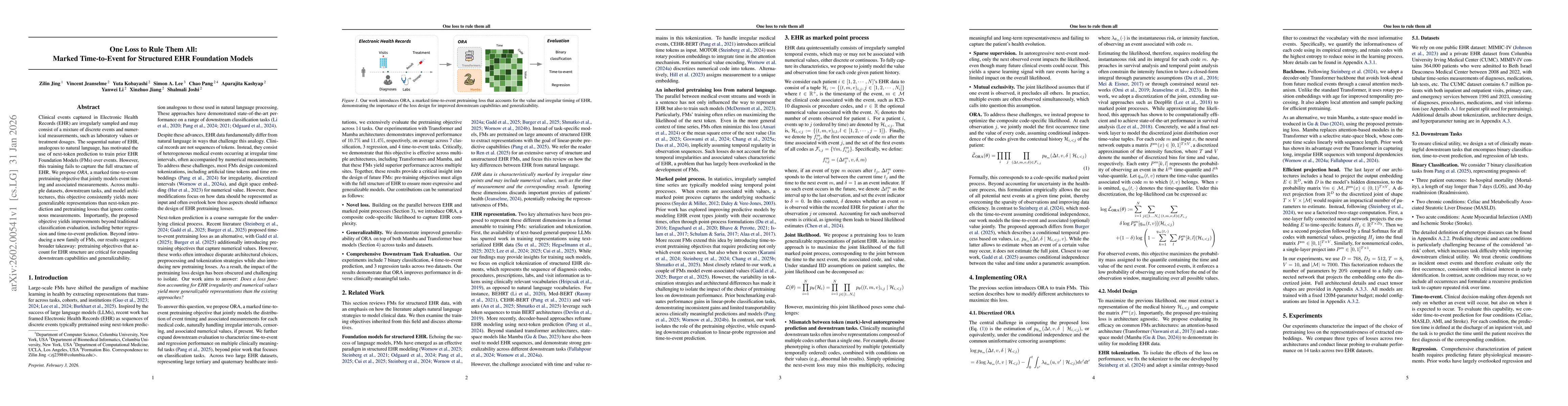 Thumbnail for One Loss to Rule Them All: Marked Time-to-Event for Structured EHR Foundation Models