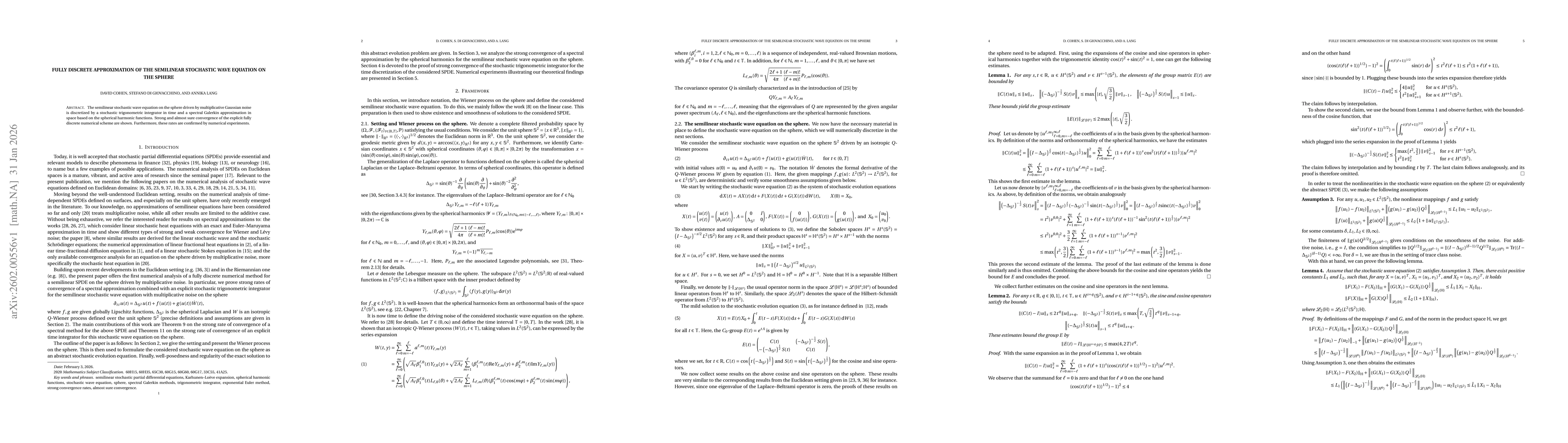 Thumbnail for Fully discrete approximation of the semilinear stochastic wave equation on the sphere