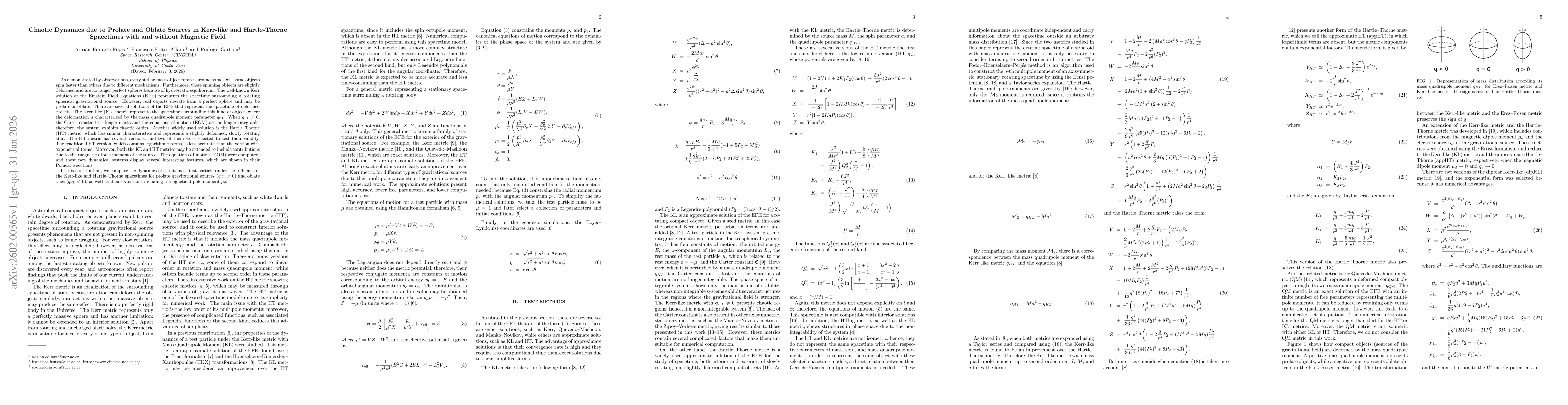Thumbnail for Chaotic Dynamics due Prolate and Oblate Sources in Kerr-like and Hartle-Thorne Spacetimes with and without Magnetic Field