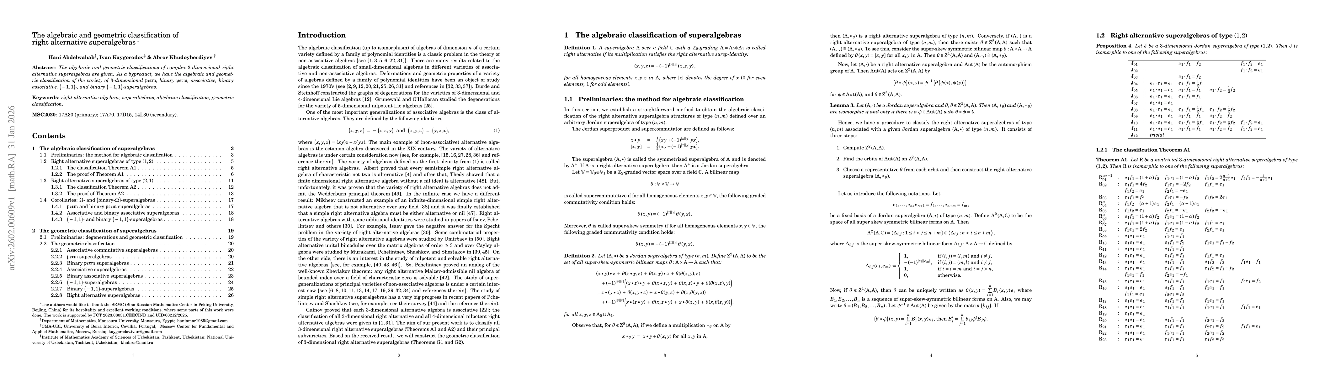 Thumbnail for The algebraic and geometric classification of right alternative superalgebras