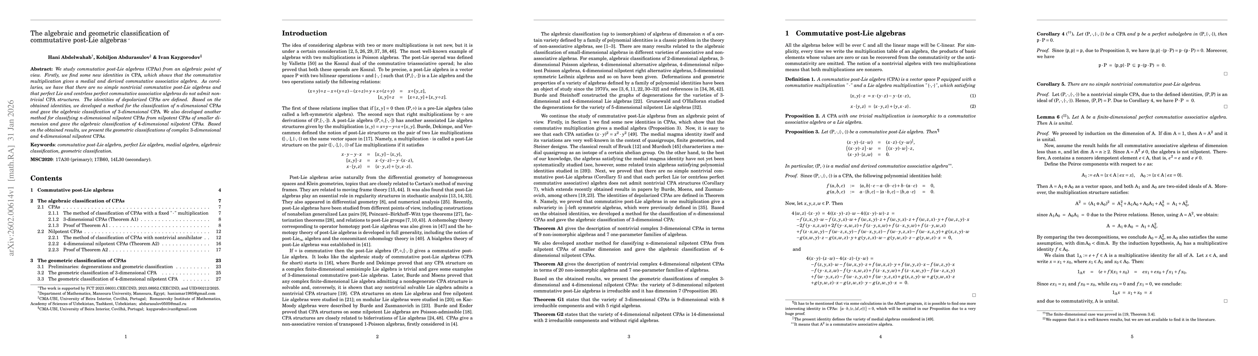 Thumbnail for The algebraic and geometric classification of commutative post-Lie algebras