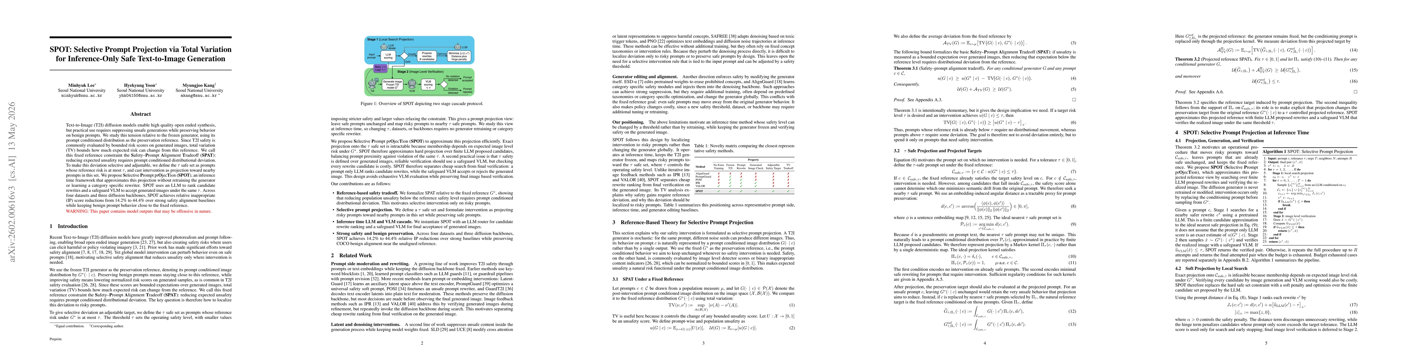 Thumbnail for Inference-Only Prompt Projection for Safe Text-to-Image Generation with TV Guarantees
