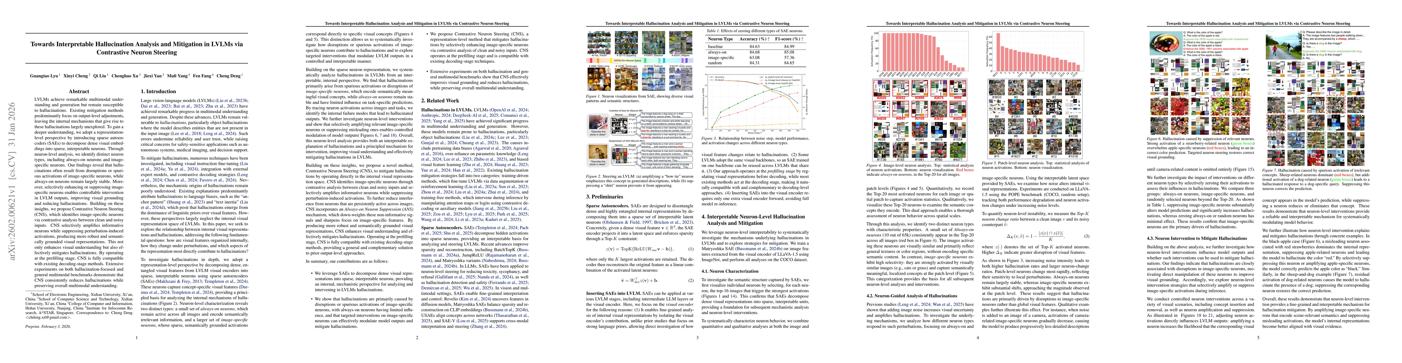 Thumbnail for Towards Interpretable Hallucination Analysis and Mitigation in LVLMs via Contrastive Neuron Steering