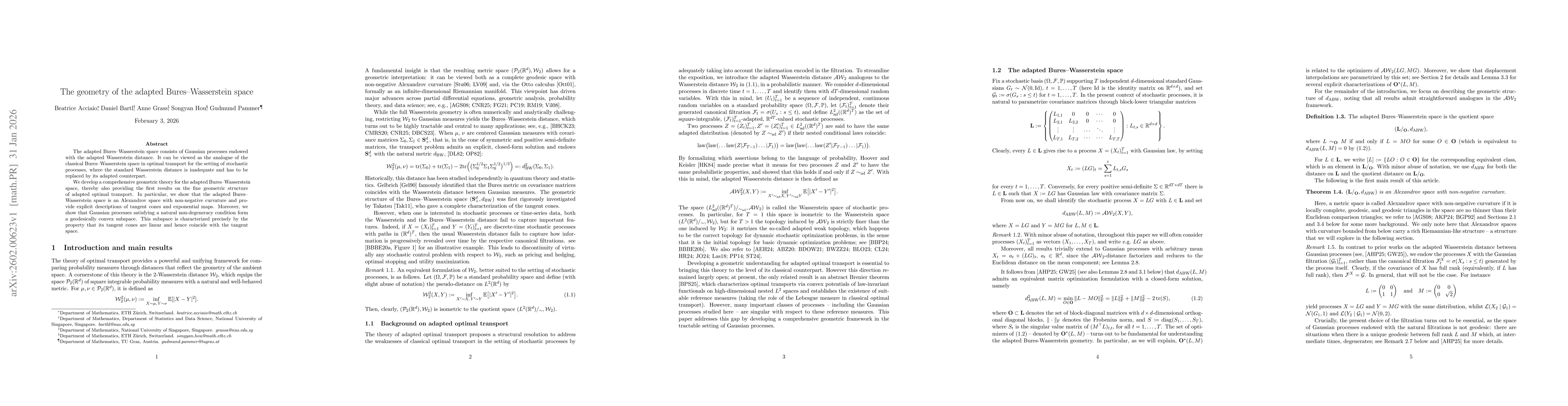 Thumbnail for The geometry of the adapted Bures--Wasserstein space
