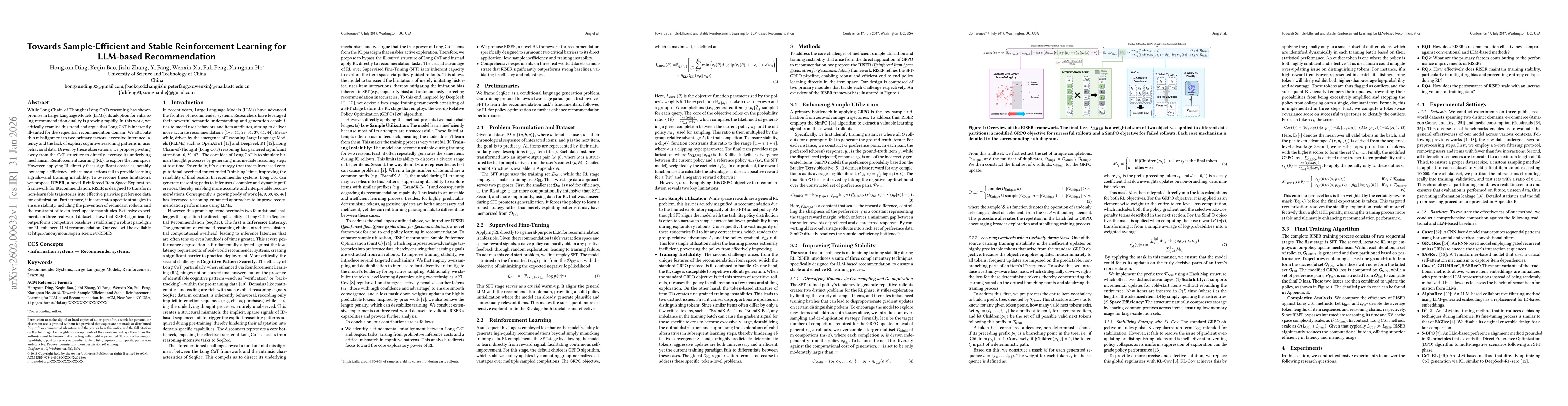 Thumbnail for Towards Sample-Efficient and Stable Reinforcement Learning for LLM-based Recommendation