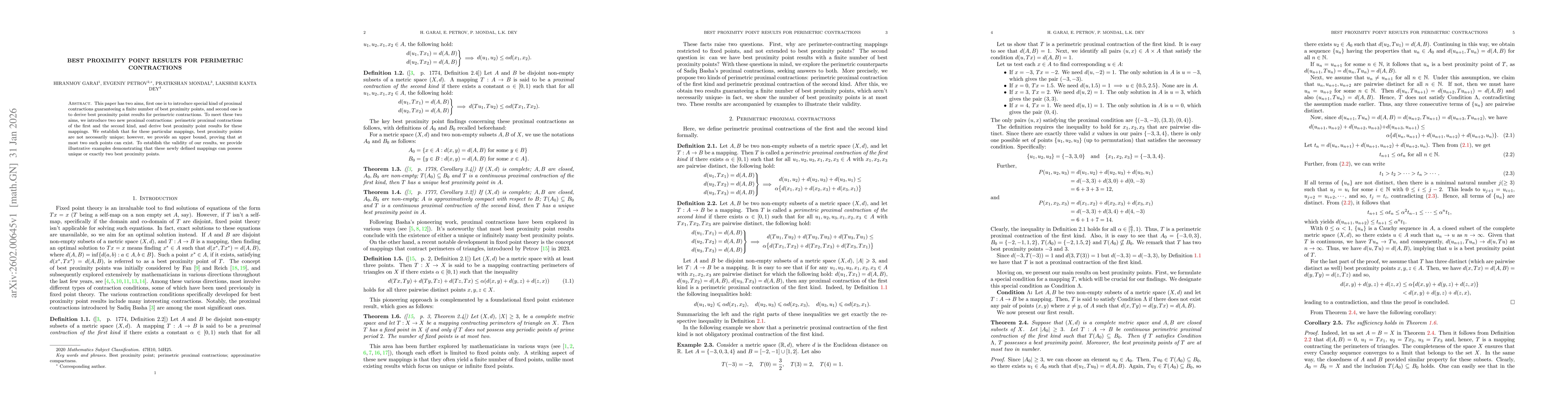 Thumbnail for Best Proximity Point Results for Perimetric Contractions