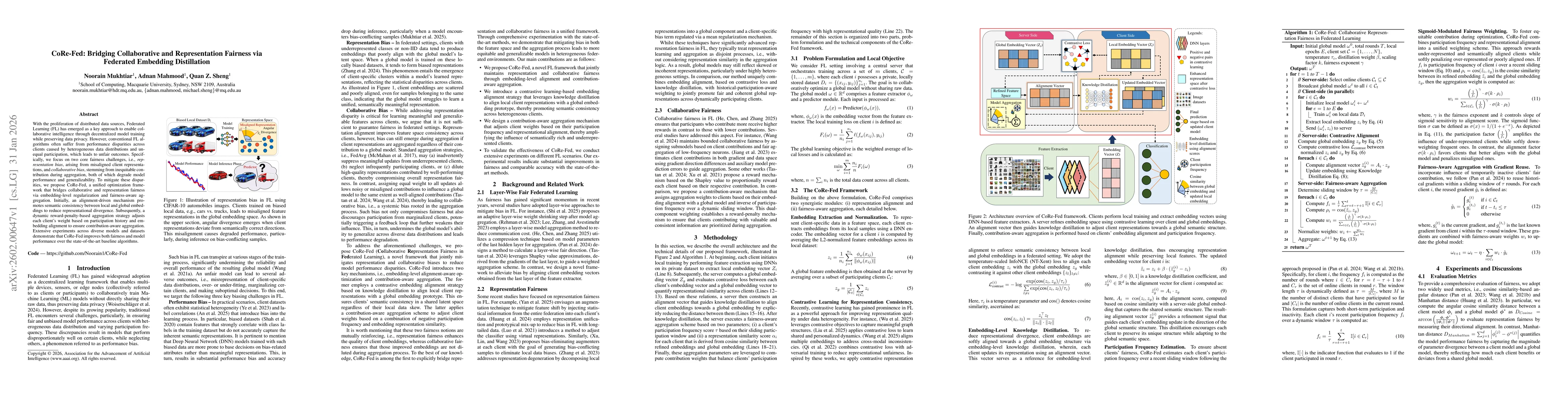 Thumbnail for CoRe-Fed: Bridging Collaborative and Representation Fairness via Federated Embedding Distillation