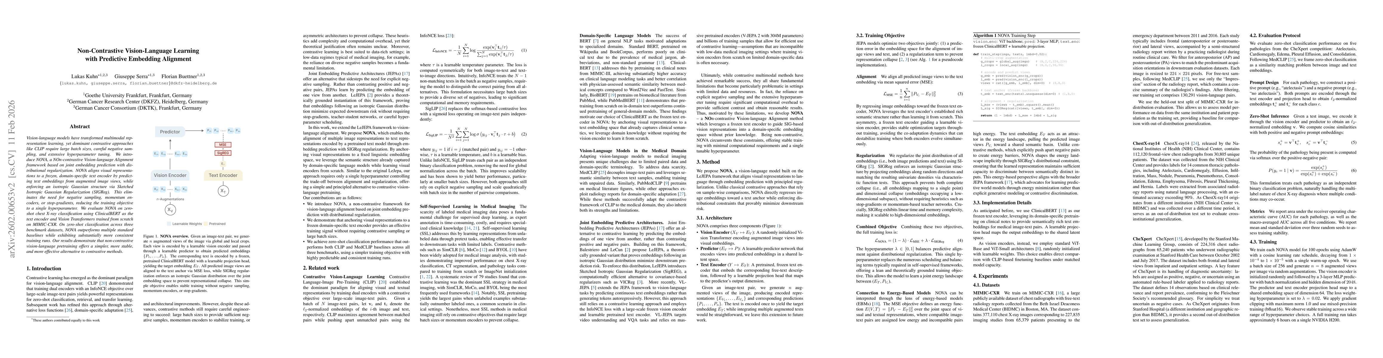 Thumbnail for Non-Contrastive Vision-Language Learning with Predictive Embedding Alignment