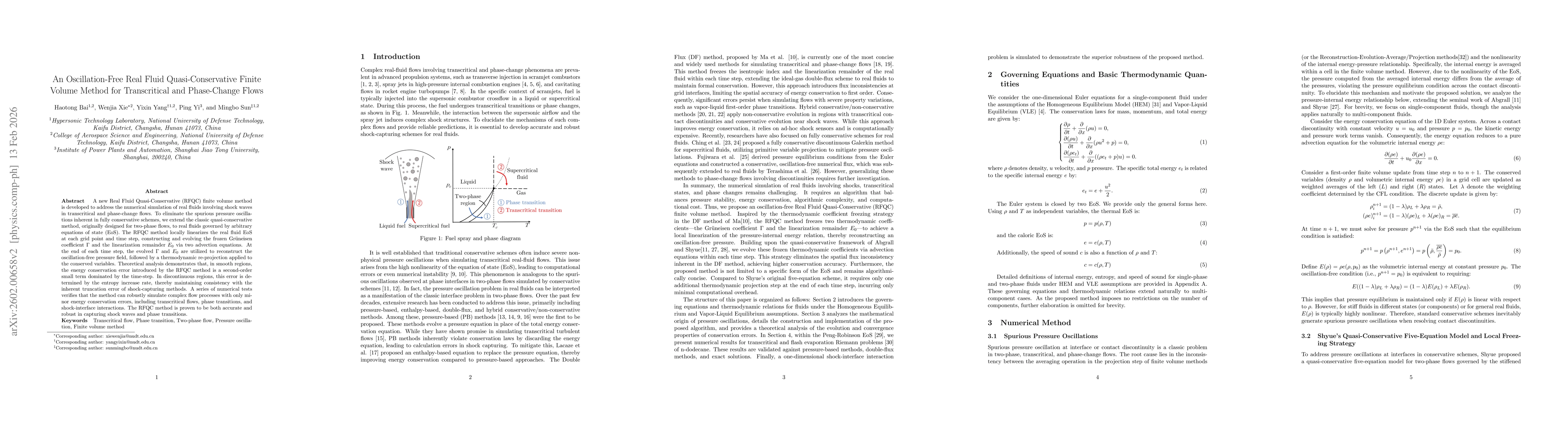Thumbnail for An Oscillation-Free Real Fluid Quasi-Conservative Finite Volume Method for Transcritical and Phase-Change Flows