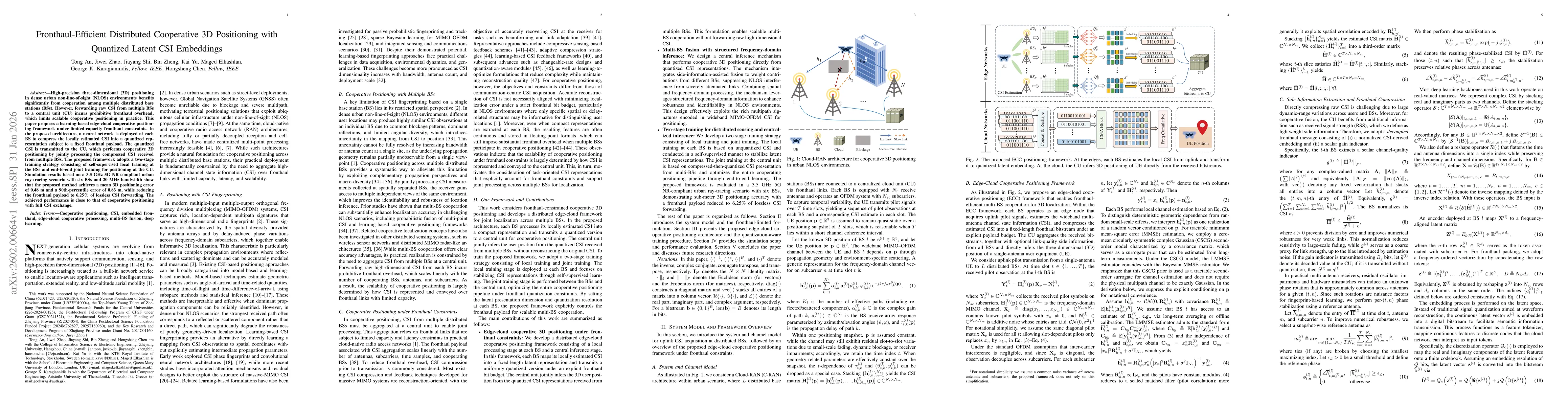 Thumbnail for Fronthaul-Efficient Distributed Cooperative 3D Positioning with Quantized Latent CSI Embeddings
