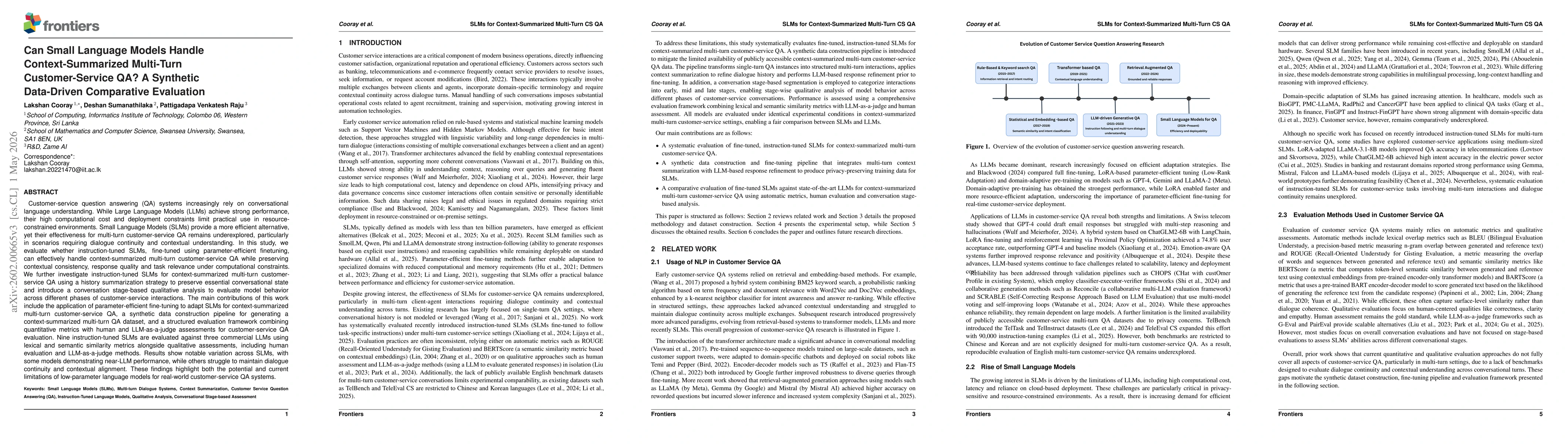 Thumbnail for Can Small Language Models Handle Context-Summarized Multi-Turn Customer-Service QA? A Synthetic Data-Driven Comparative Evaluation