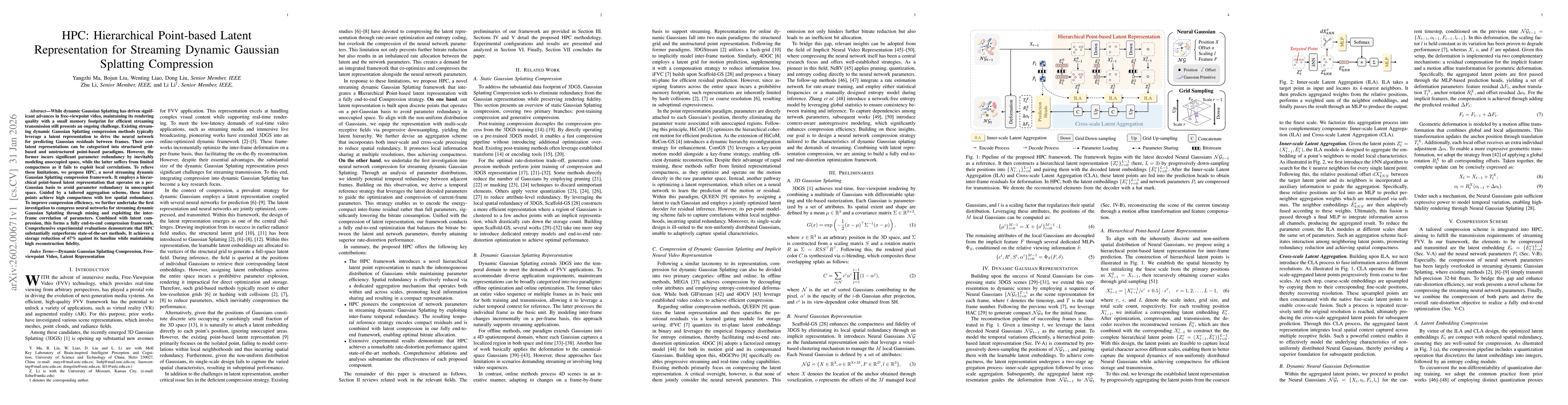 Thumbnail for HPC: Hierarchical Point-based Latent Representation for Streaming Dynamic Gaussian Splatting Compression