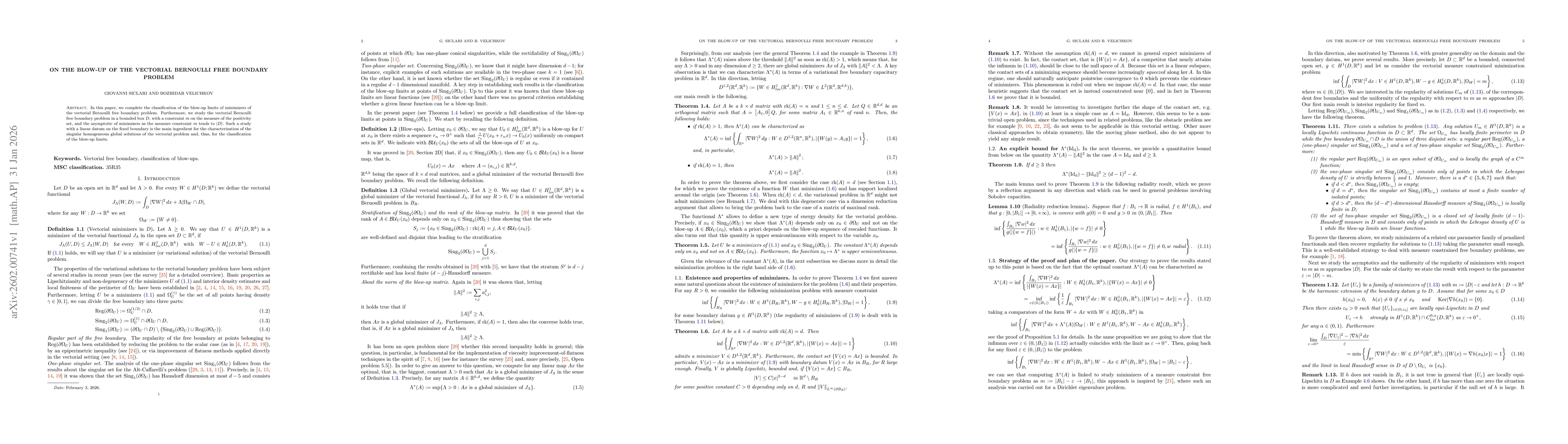 Thumbnail for On the blow-up of the vectorial Bernoulli free boundary problem