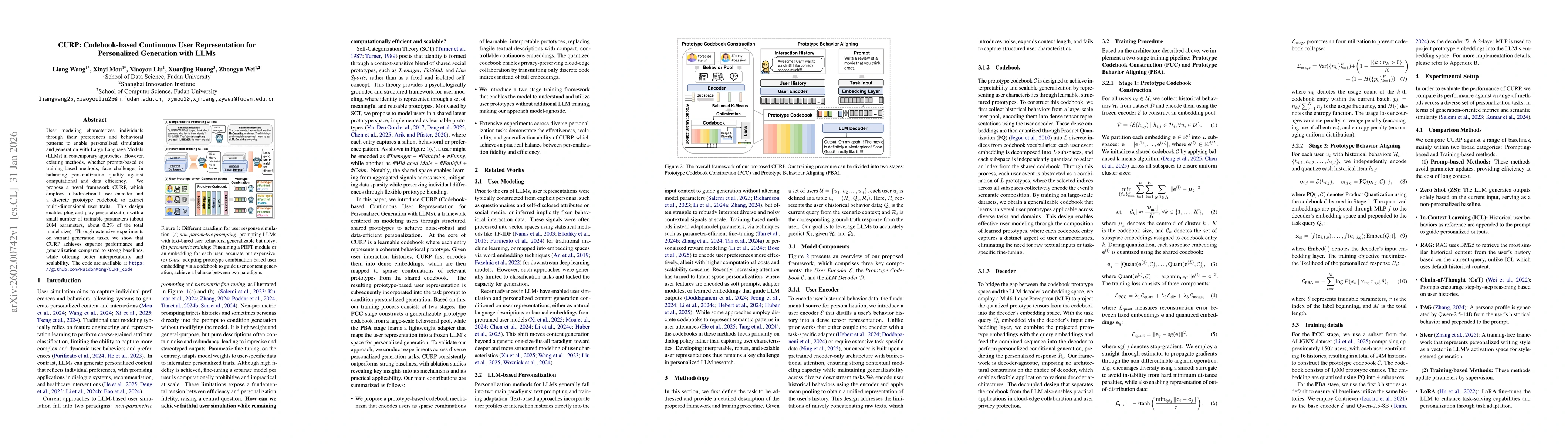 Thumbnail for CURP: Codebook-based Continuous User Representation for Personalized Generation with LLMs