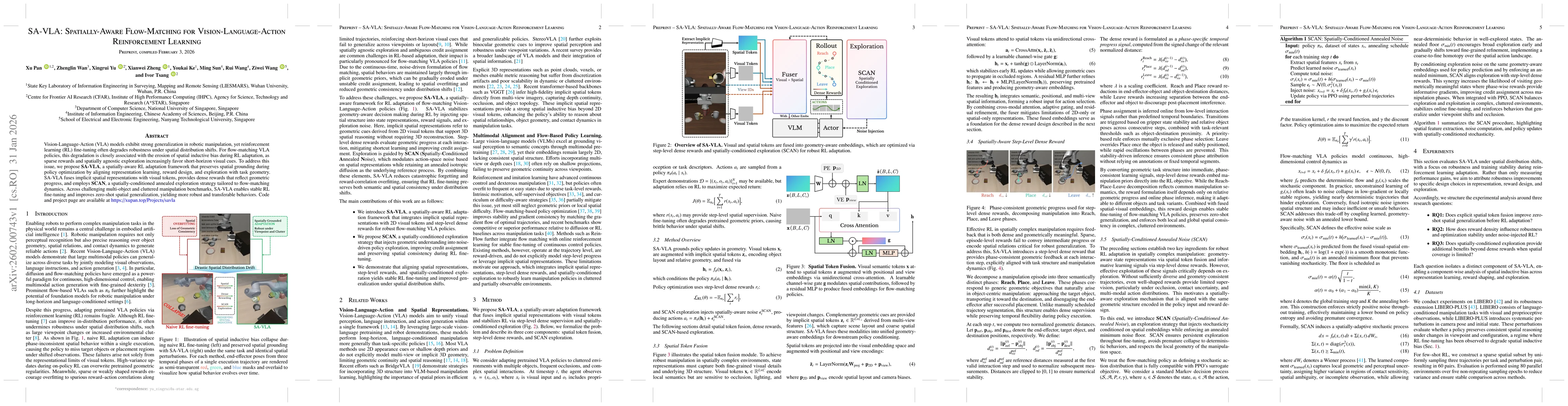 Thumbnail for SA-VLA: Spatially-Aware Flow-Matching for Vision-Language-Action Reinforcement Learning