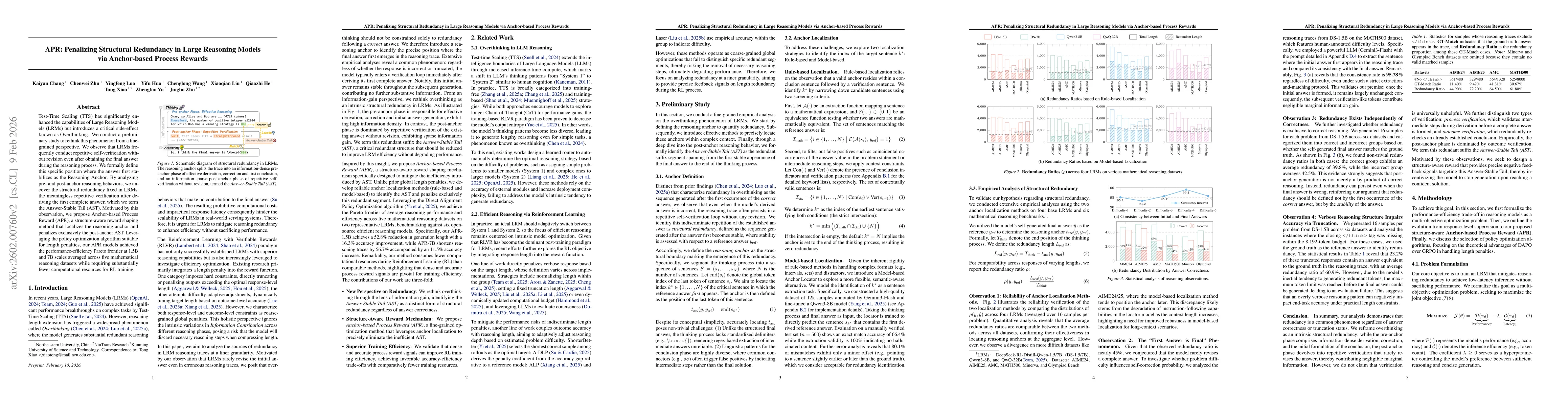 Thumbnail for APR: Penalizing Structural Redundancy in Large Reasoning Models via Anchor-based Process Rewards