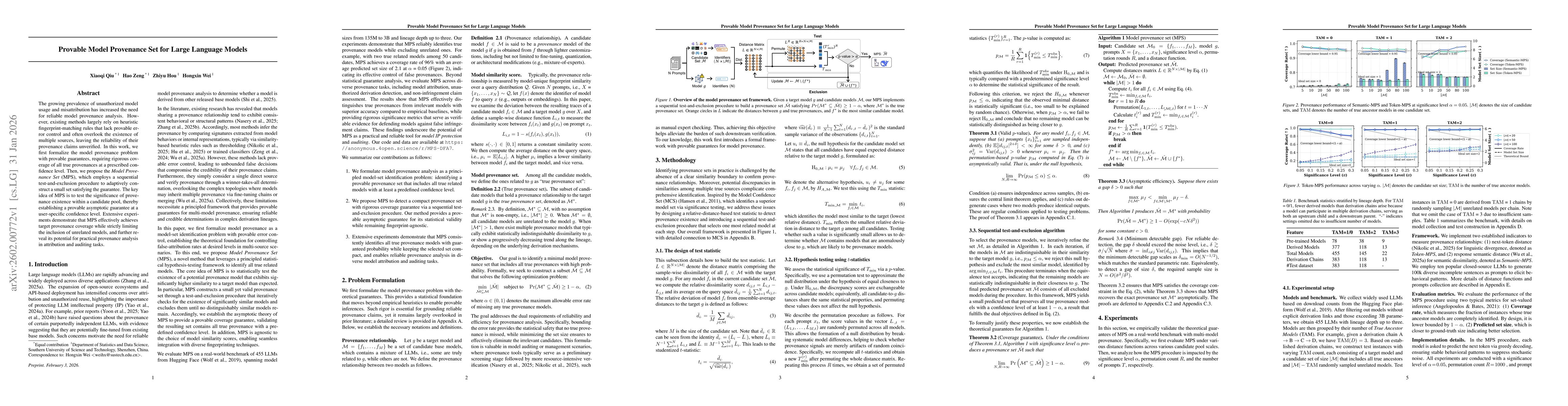 Thumbnail for Provable Model Provenance Set for Large Language Models