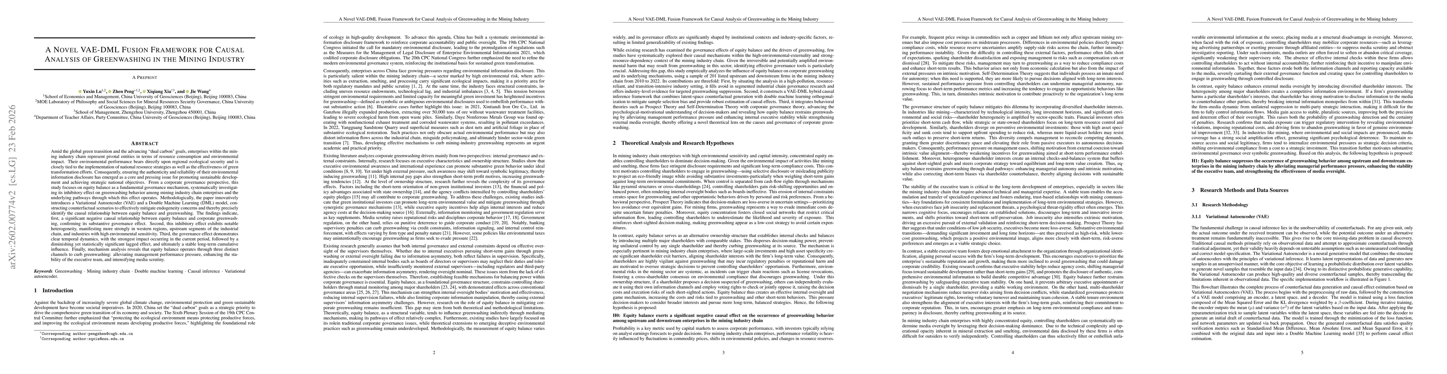 Thumbnail for A novel VAE-DML fusion framework for casual analysis of greenwashing in the mining industry