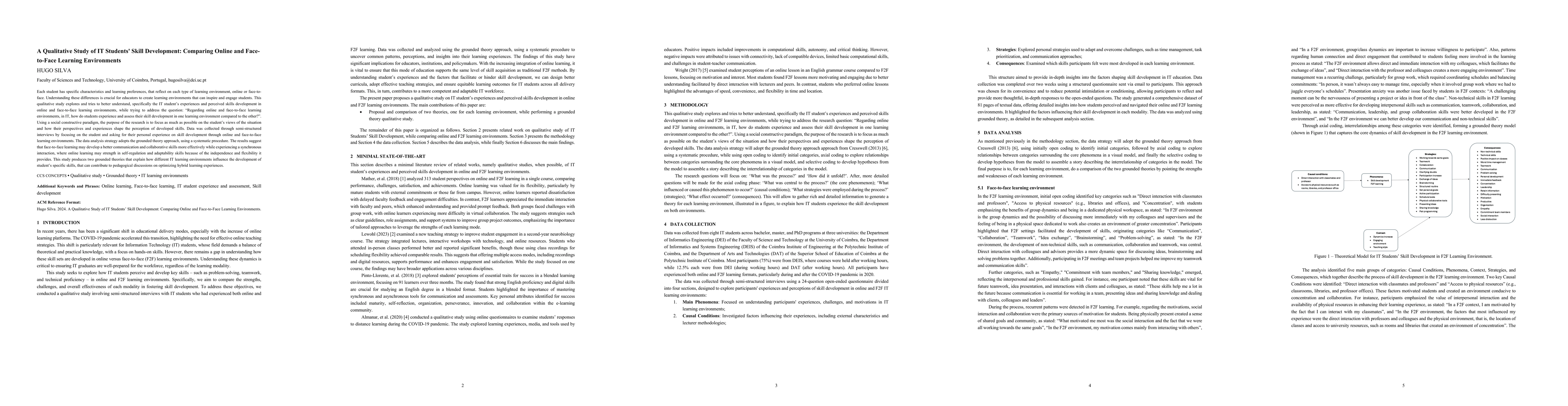 Thumbnail for A Qualitative Study of IT Students' Skill Development: Comparing Online and Face- to-Face Learning Environments