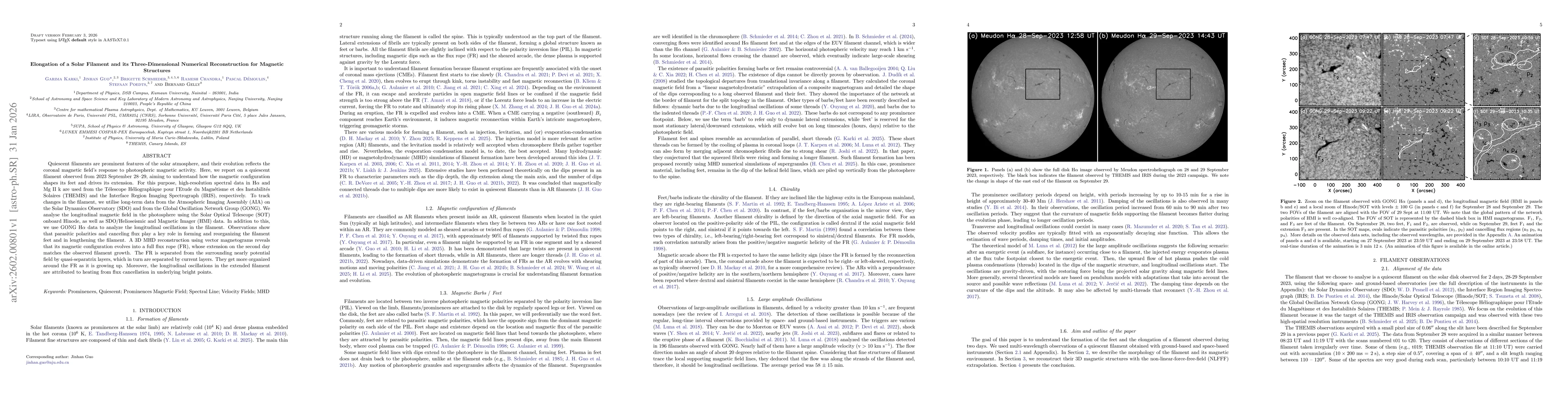 Thumbnail for Elongation of a Solar Filament and its Three-Dimensional Numerical Reconstruction for Magnetic Structures