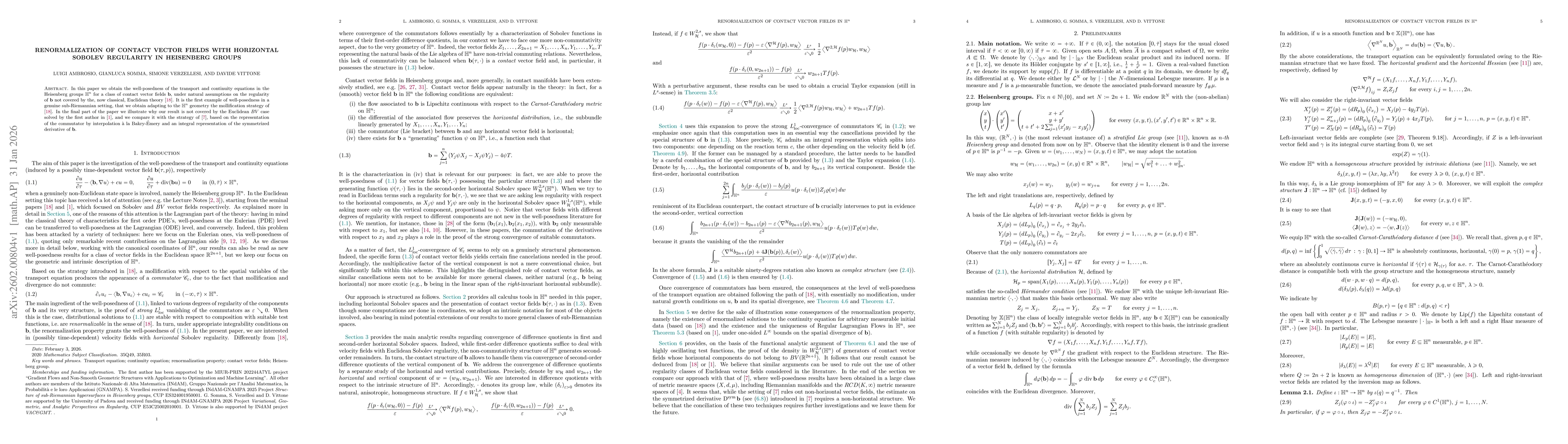 Thumbnail for Renormalization of contact vector fields with horizontal Sobolev regularity in Heisenberg groups