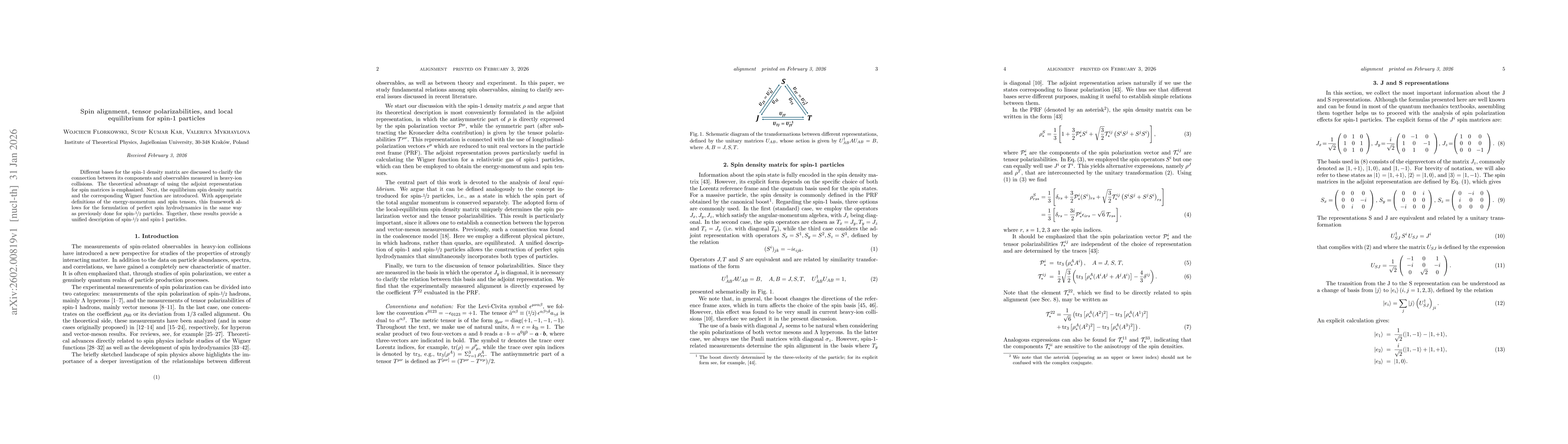Thumbnail for Spin alignment, tensor polarizabilities, and local equilibrium for spin-1 particles