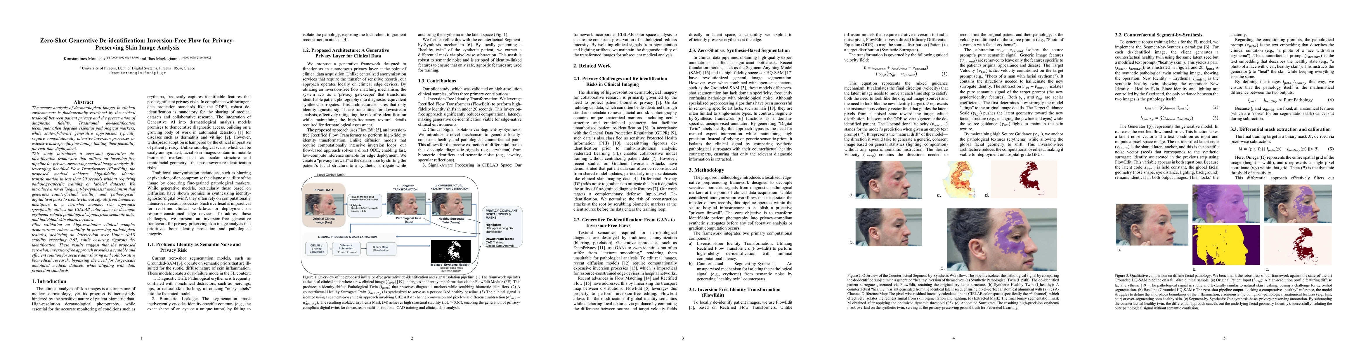 Thumbnail for Edge-Native Generative De-identification: Inversion-Free Flow for Privacy-Preserving Federated Skin Image Analysis
