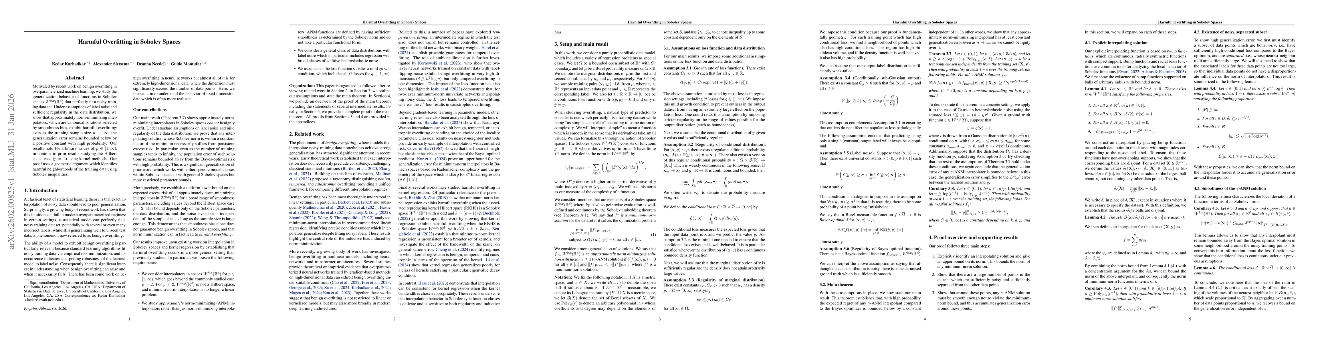 Thumbnail for Harmful Overfitting in Sobolev Spaces