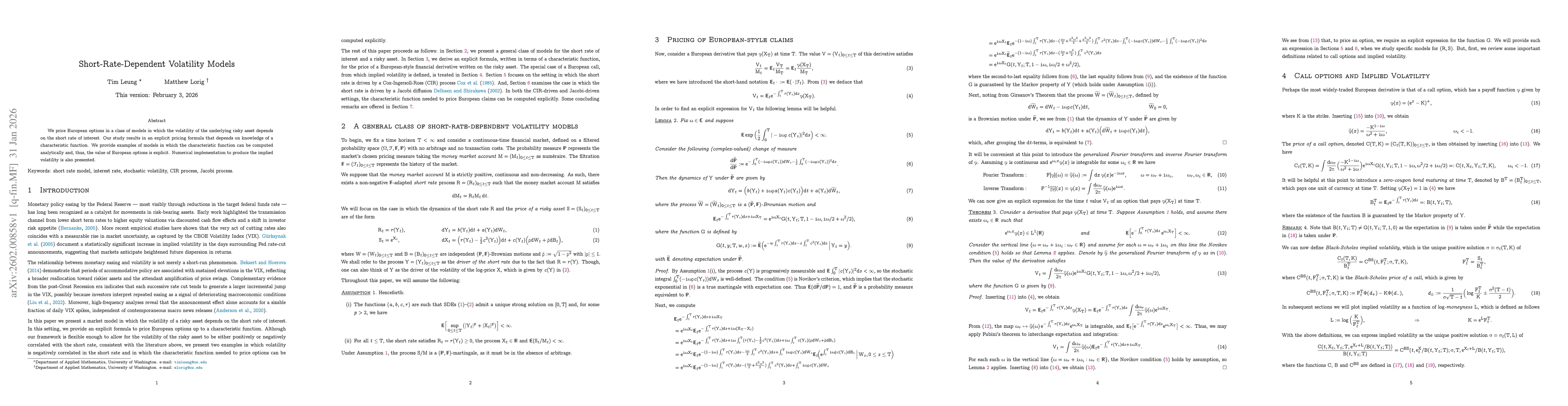 Thumbnail for Short-Rate-Dependent Volatility Models