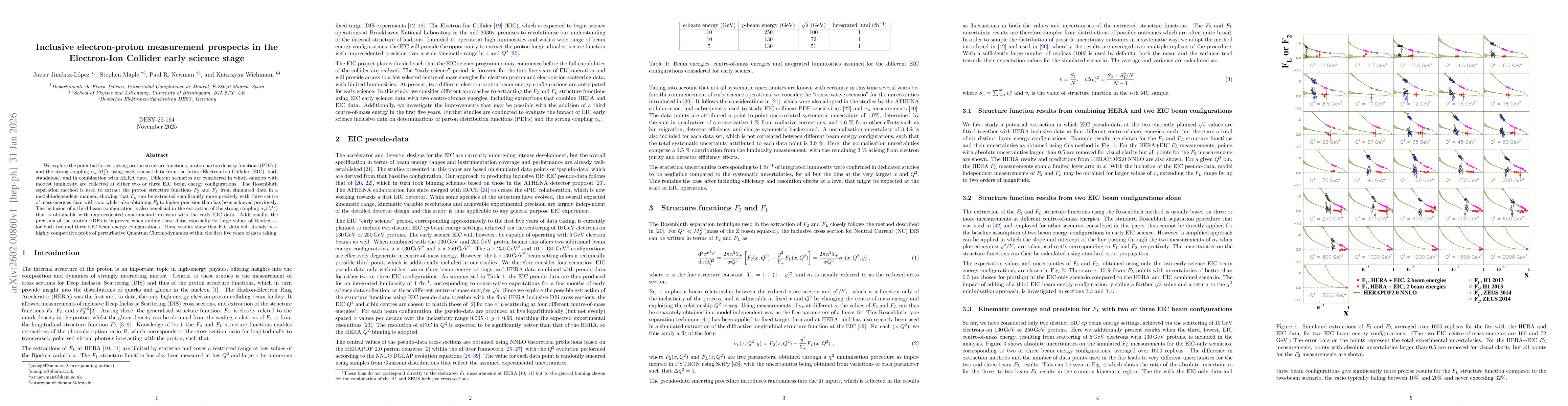 Thumbnail for Inclusive electron-proton measurement prospects in the Electron-Ion Collider early science stage