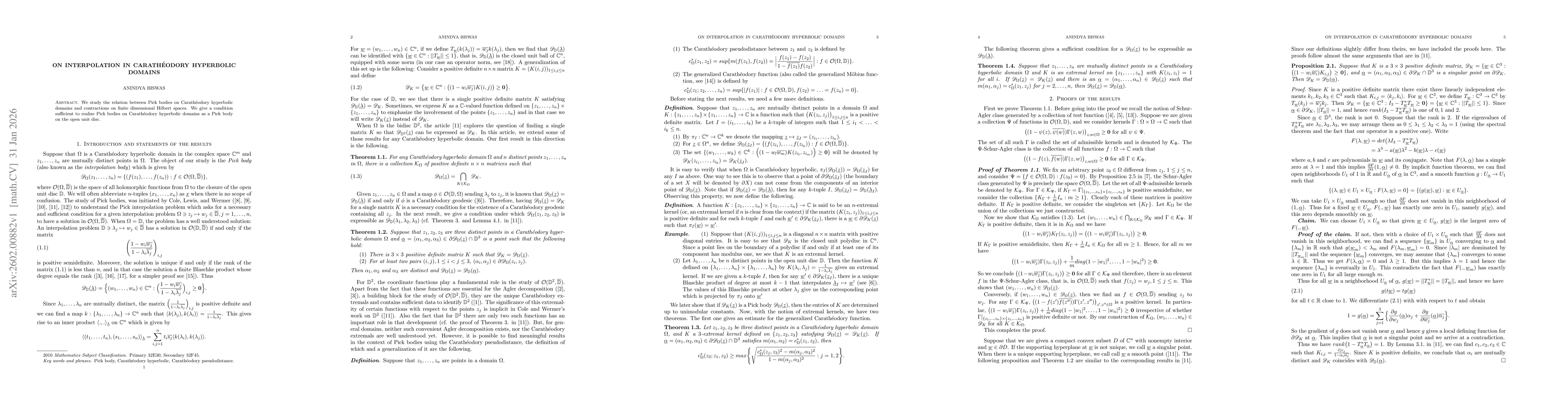 Thumbnail for On interpolation in Carathéodory hyperbolic domains